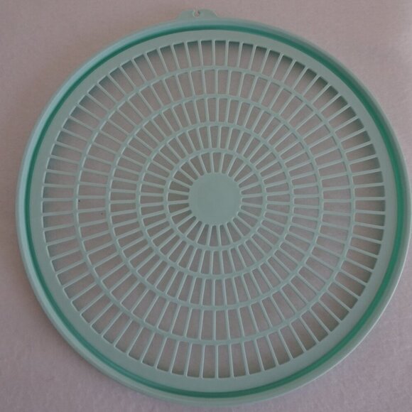 Tupperware Colander Strainer Bowl 1835-3 Flow Thru Sheer Mint Lid 1836-1 Vintage - Picture 8 of 11